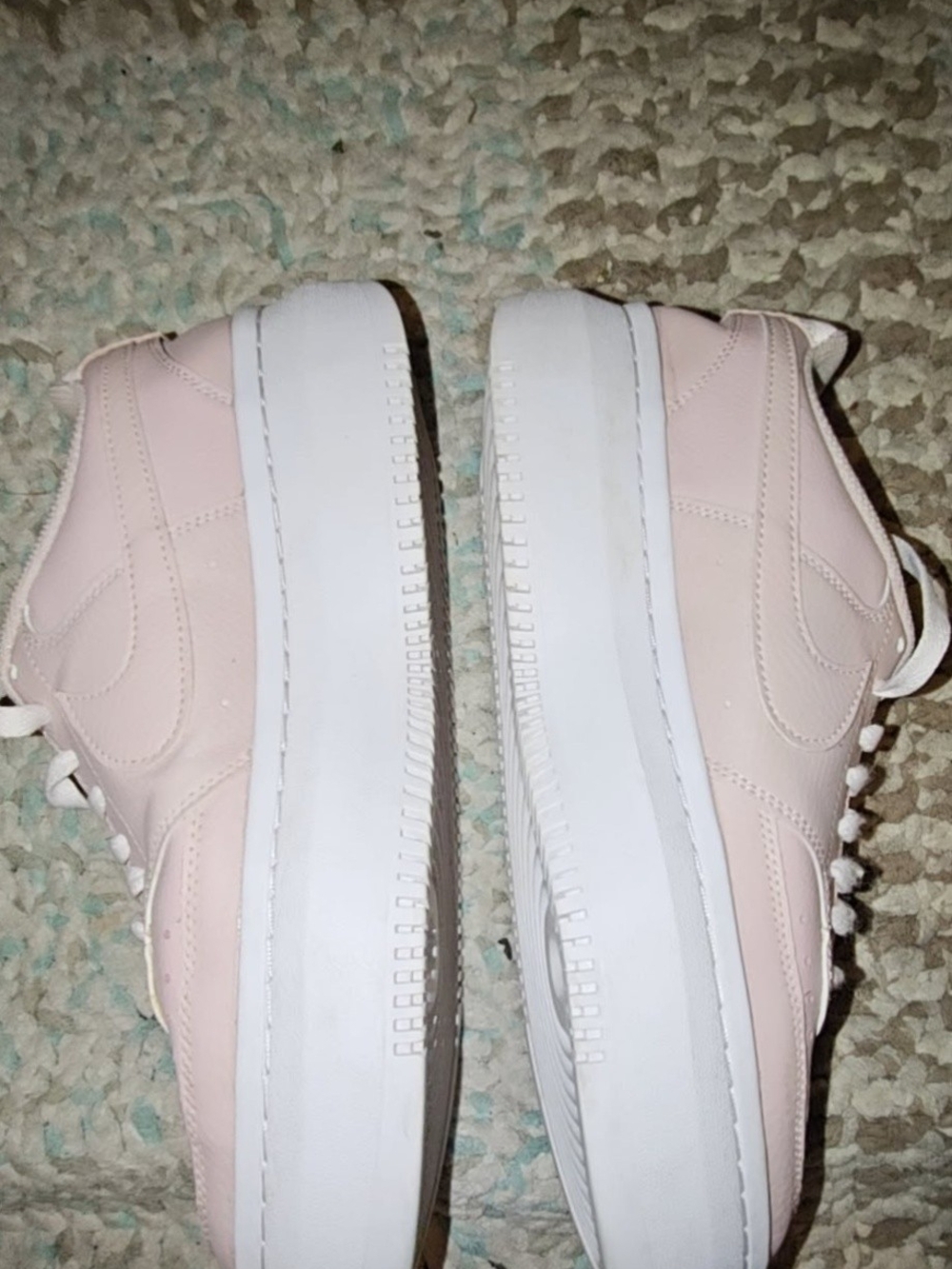 Nike Women’s Platform Lace-Up Sneakers in Pale Pink and White